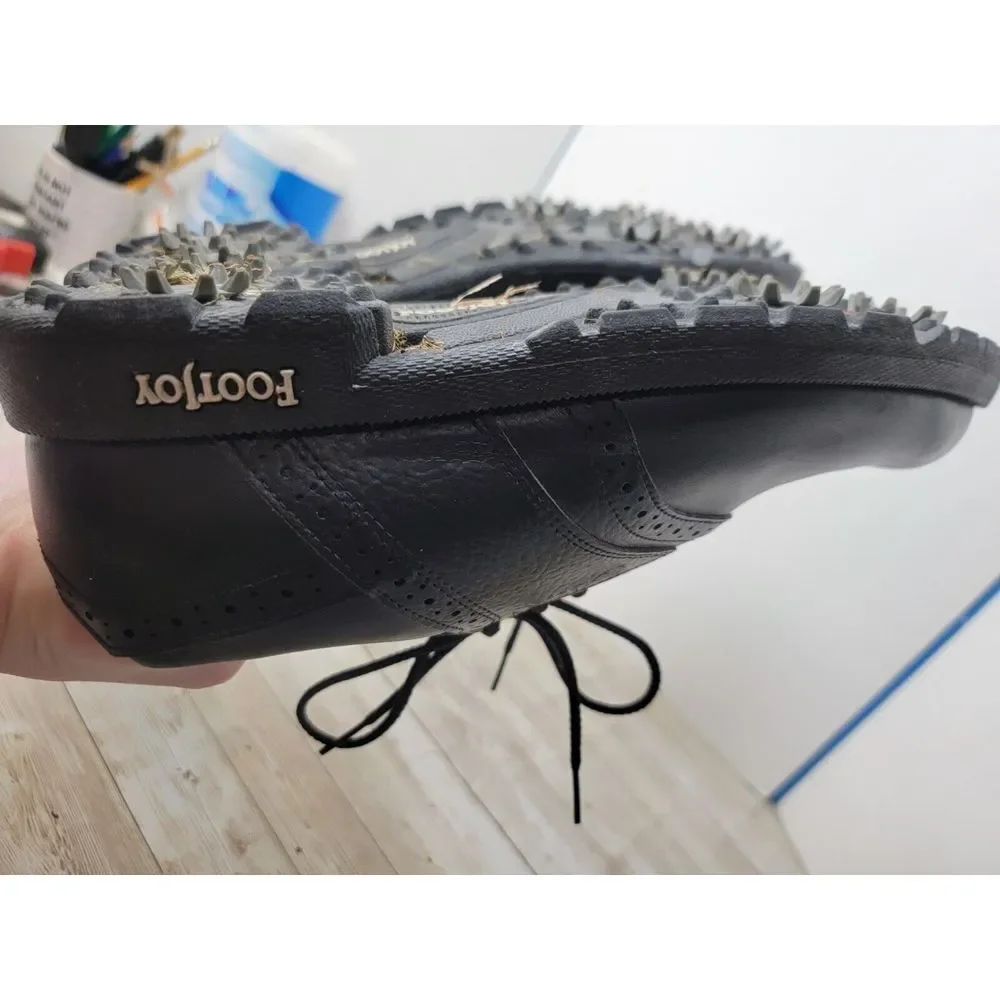 Mens FootJoy Size‎ 8.5M Lace Up Saddle Spike Golf Shoes 45534 Black